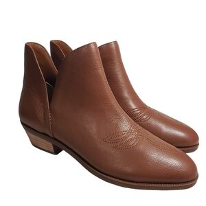 Lauren Ralph Lauren Prestyn Polo Tann Tumbled Leather Bootie Sz 11B